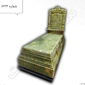 سنگ قبر مرمر سبز طرح جواهر کرمان کد 8224