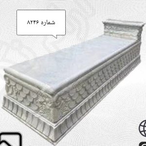 سنگ قبر قروه کردستان طرح اشکی | سنگ قبر لوکس حجاری شده سفید کد 8246